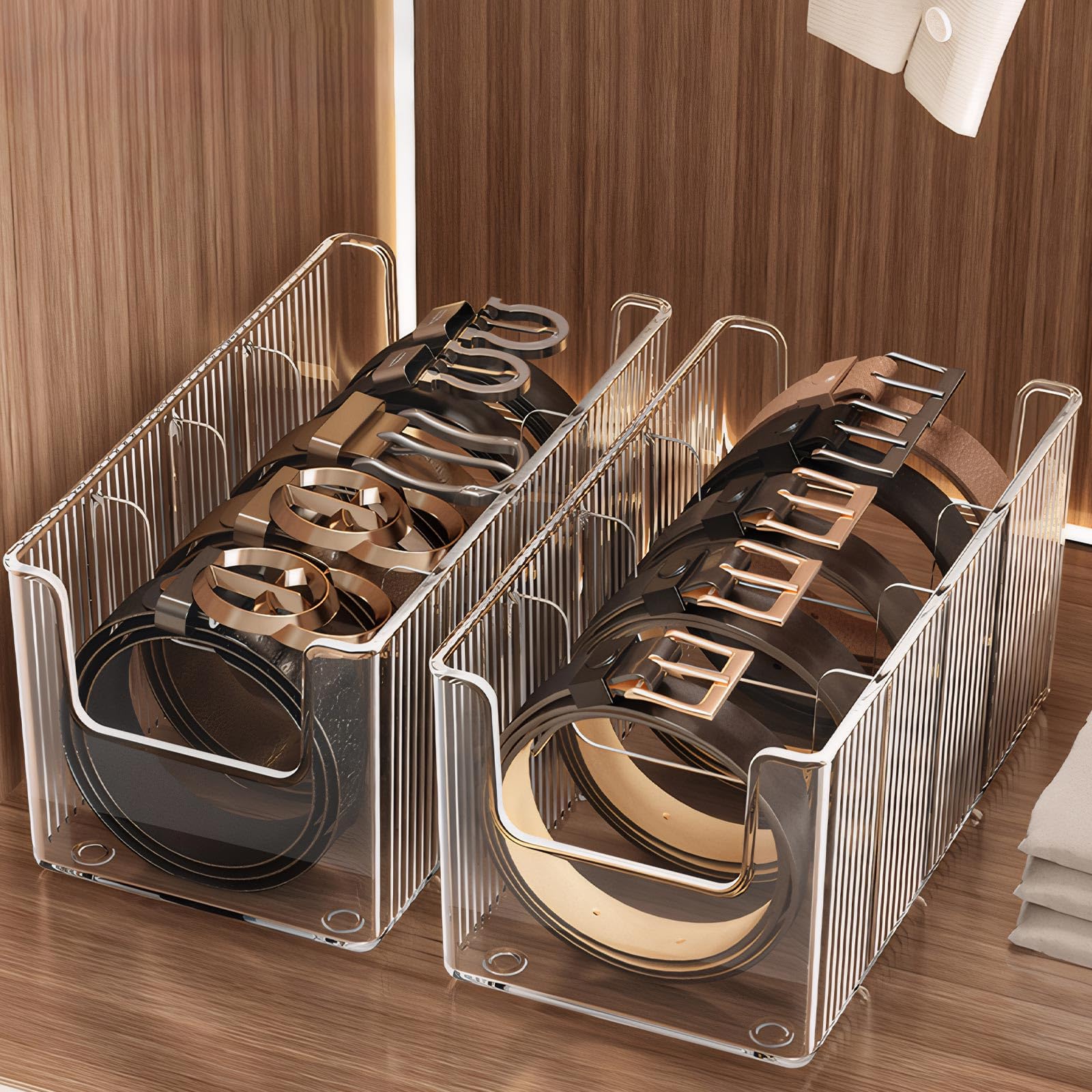 HASTHIP® 2PCS Belt Organizer for Closet & Drawer HASTHIP® 2PCS Belt Organizer for Closet & Drawer
